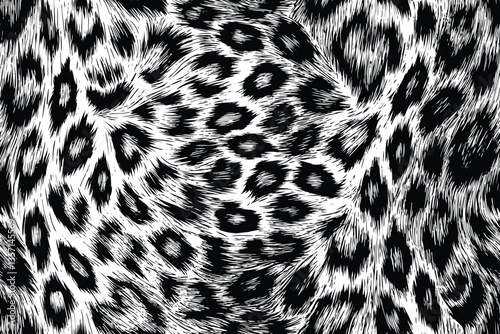 Black and White Leopard Pattern Seamless Vector