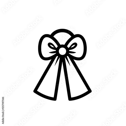 Classic ribbon bow with long tails, ideal for gift wrapping, festive decorations, and elegant branding elements.