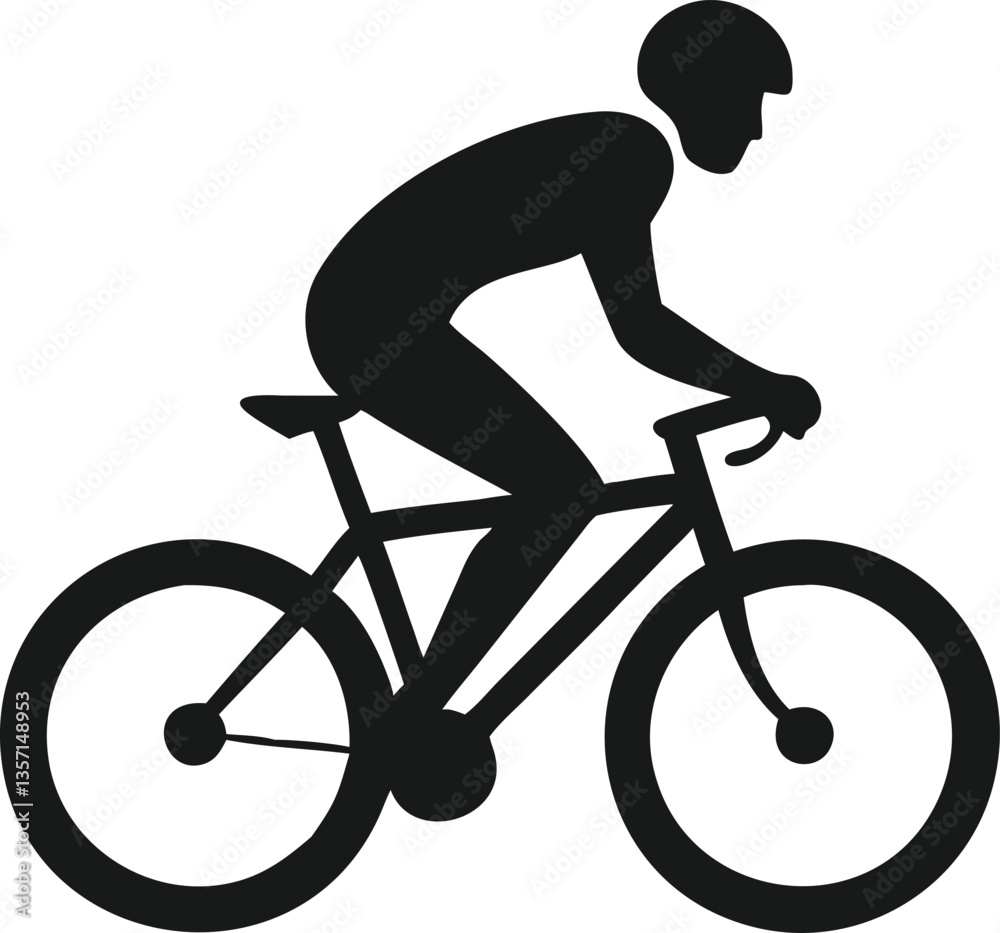 Fototapeta premium Silhouette of a person cycling