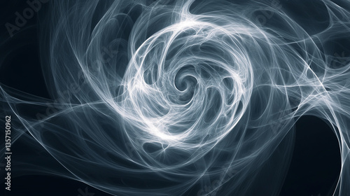 Abstract line art optical illusion background, a spiral or vortex with white lines on a black backdrop.