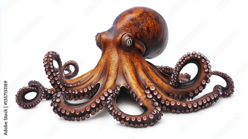 Obraz premium A Kraken octopus animal in PNG format, isolated on a white background.