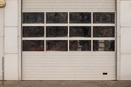 White entrance gates of the fire station.