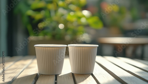 paper cup on the table