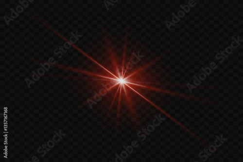 Flash of star and light rays of light.