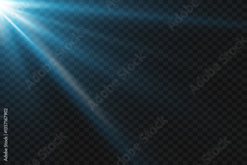 Flash of star and light rays of light.
