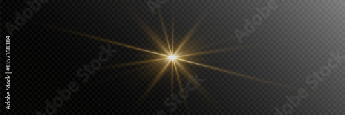 Flash of star and light rays of light.