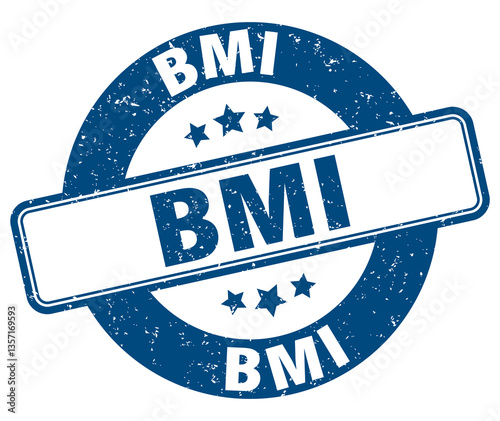 bmi stamp. bmi label. round grunge sign