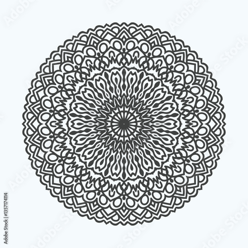 Vintage Round Lace Mandala Ornament with Floral and Ethnic Design