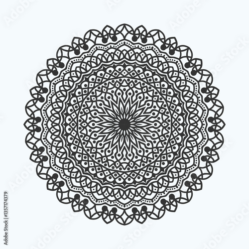 Vintage Round Lace Mandala Ornament with Floral and Ethnic Design