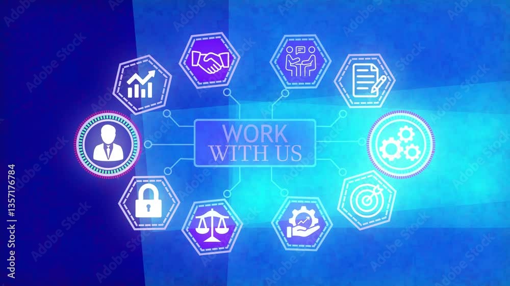 Internet, business, Technology and network concept. WORK WITH US. 3d illustration Internet, business, Technology and network concept. WORK WITH US. 3d illustration
