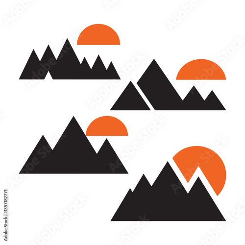 Unique mountain logo Modern and minimalist vector and abstract logo