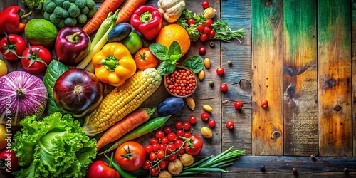 Fresh Farm Produce: Colorful Agriculture Clipart Style Photo