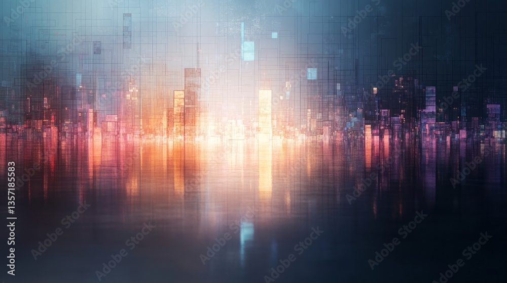 Obraz premium cityscape illuminated with light.