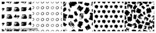 Set of seamless patterns with scribble smears