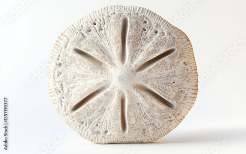 The Elegance of a Delicate Sand Dollar Isolated On White Background.
