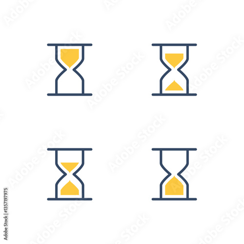 Hourglass icon set. Sandglass vector icons. Time, Clock icon. 