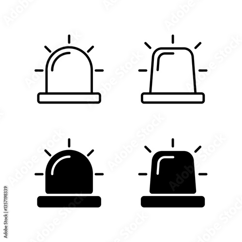 Alarm siren icon set. Siren icon. Emergency siren icon.
