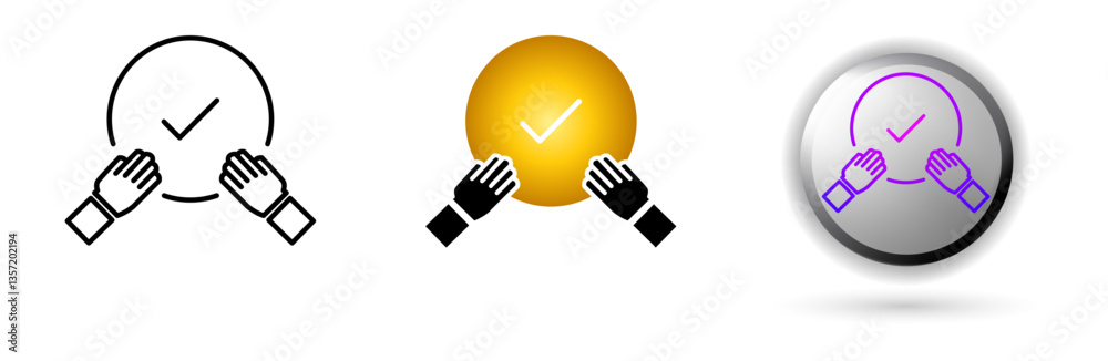 Collaboration Icons concept of productivity, work and professional environment. Various styles of outline, solid and glossy effects, ideal for business presentations, corporate websites etc.