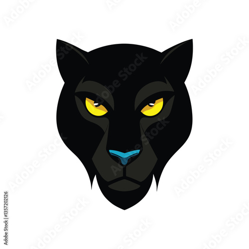 black cat head mascot.