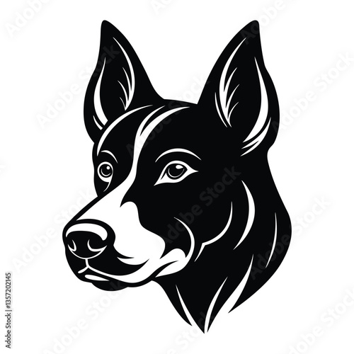 a-dog-head-silhouette-on-white-background.
