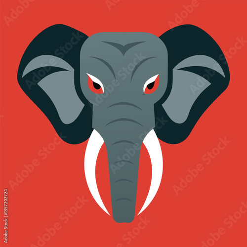 a-strong-elephant-head-with-a-raised-trunk-and-ma.