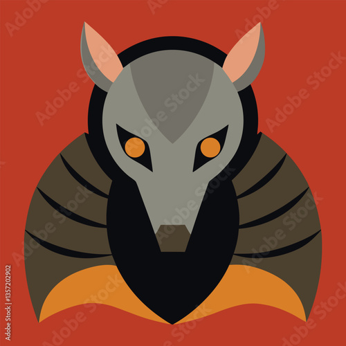  a heavily armored armadillo head.