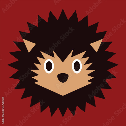  a spiky hedgehog head with a determined look.