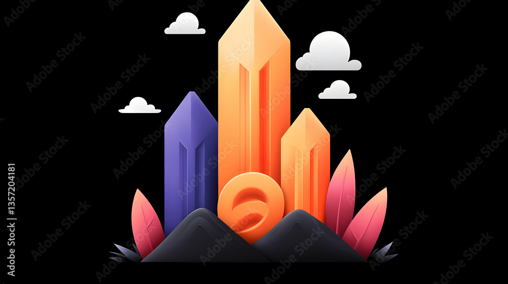 Abstract Representation of Financial Growth with Geometric Crystals and Mountains Abstract Representation of Financial Growth with Geometric Crystals and Mountains