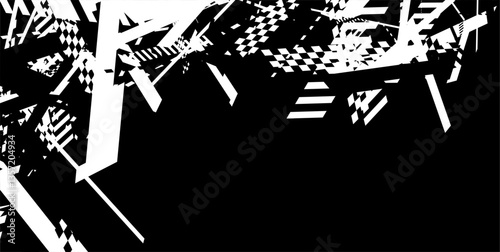 Monochrome Mayhem Abstract Geometric Burst