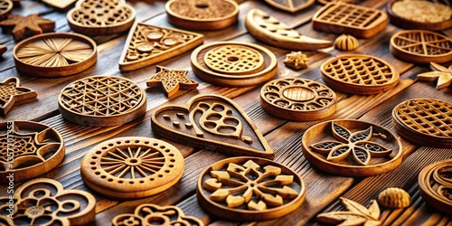 Intricate Wooden Food Cutters: Laser Cut Designs for Culinary Creations