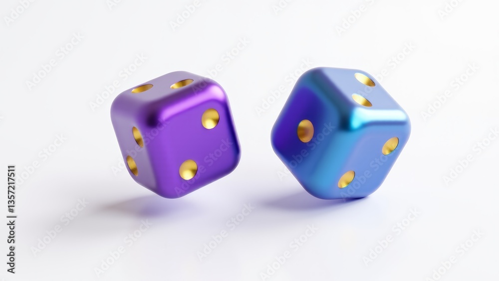 Two Colorful Dice Isolated On White Two Colorful Dice Isolated On White