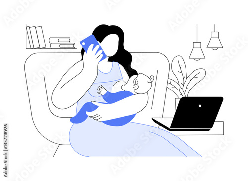 Modern mother isolated cartoon vector illustrations.