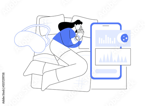 Wallpaper Mural Sleep tracking app isolated cartoon vector illustrations. Torontodigital.ca
