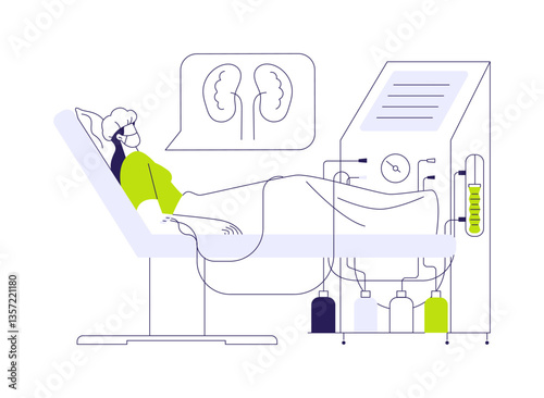 Dialysis for kidney failure abstract concept vector illustration.