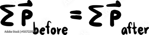 momentum Physics formulas handwritten illustration