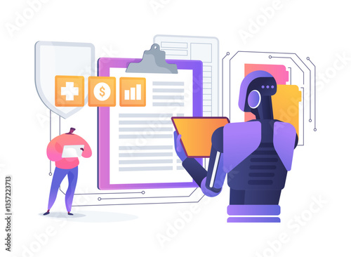 AI-Optimized Underwriting abstract concept vector illustration.