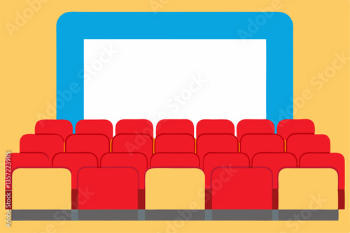 cinema auditorium with red chairs