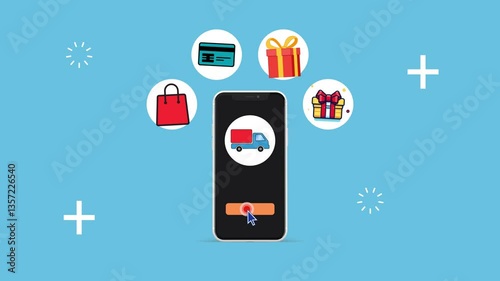 Revolutionizing E-Commerce, Animated Smartphone Technology Enabling Seamless Online Shopping and Digital Transactions