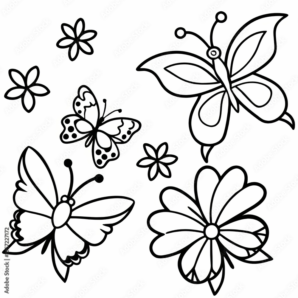 Fototapeta premium seamless pattern with butterflies