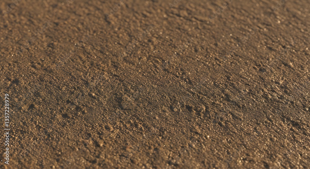 Close-up view of a moist and sandy surface showcasing earth tones Close-up view of a moist and sandy surface showcasing earth tones