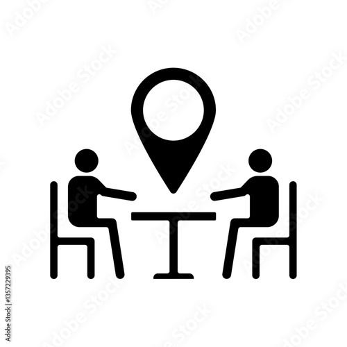 Icon a meeting location, isolated against a clean background.