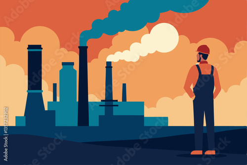 power plant with smoke