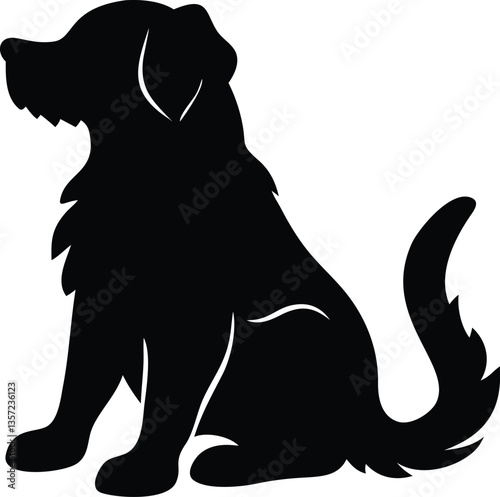 Black Dog Silhouette Vector | Sitting Dog Clipart | Free PNG, SVG, EPS for Logos & Designs