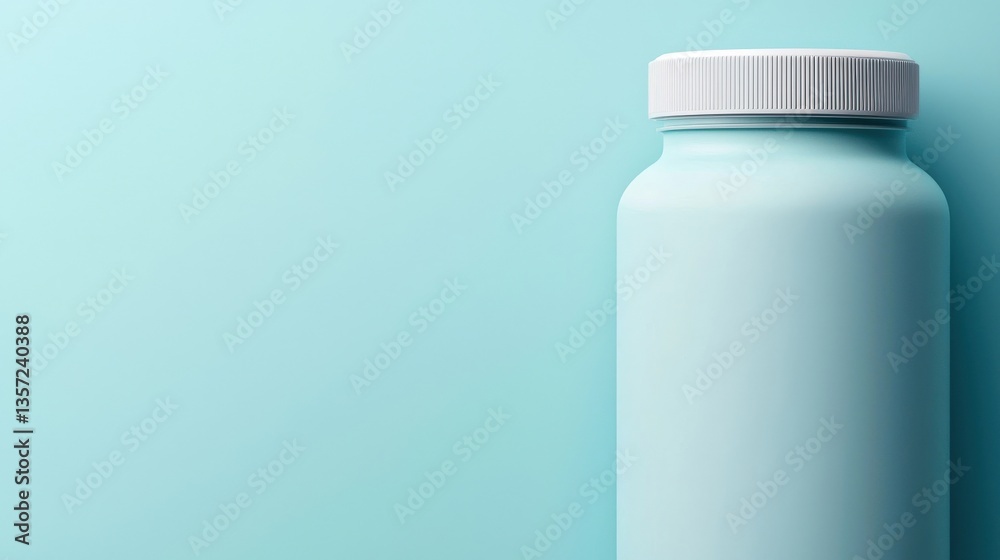 Light Blue Container on Soft Pastel Background with Minimal Design Light Blue Container on Soft Pastel Background with Minimal Design