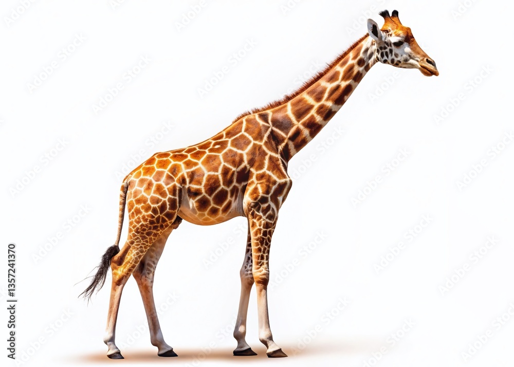Majestic Giraffe Profile: Side View PNG Image with Copy Space for Design Projects Majestic Giraffe Profile: Side View PNG Image with Copy Space for Design Projects