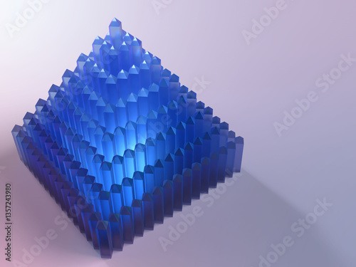 Fototapeta Naklejka Na Ścianę i Meble -  クリスタルガラスで構成されたピラミッドの3Dイラスト