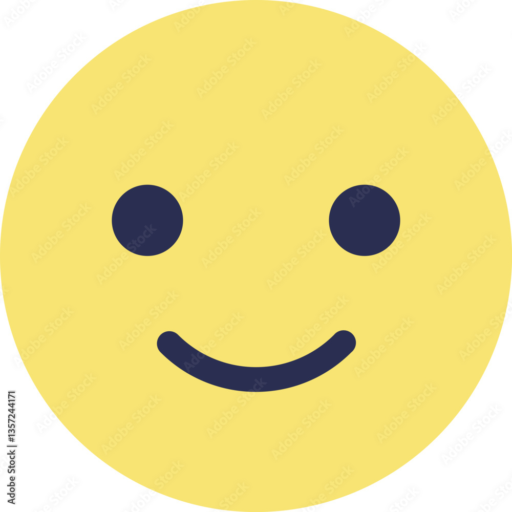 Fototapeta premium Slightly Smiling Emoji Flat Icon