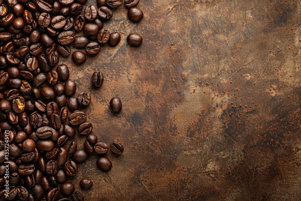Detailed Picture of High Angle View of Coffee Beans on Table Detailed Picture of High Angle View of Coffee Beans on Table