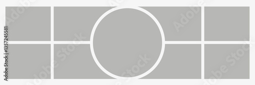 Frame bordes collage with circle shape inside. Story pannel or box bubbles for messages. Vector 