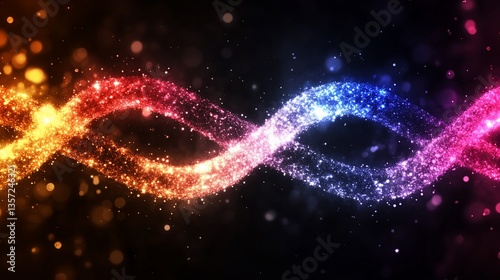 Twinkling Stardust Helix Abstract Colorful Energy.